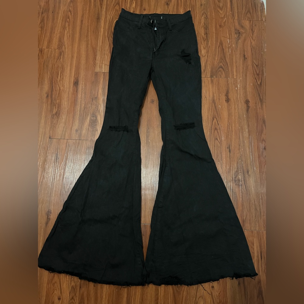 Black Flared Bell Bottom Pants